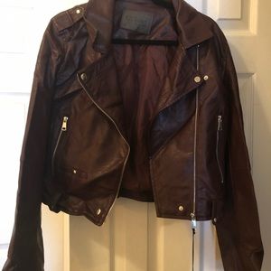 Ci Sono Oxblood Vegan Leather Jacket— NEVER WORN